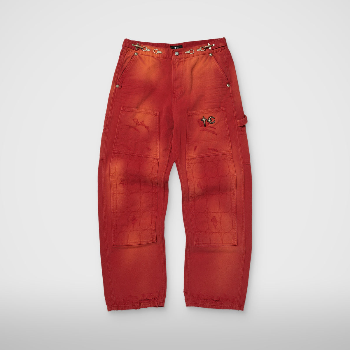 Thug Club TC Two Tone Washed Pants in red, front view