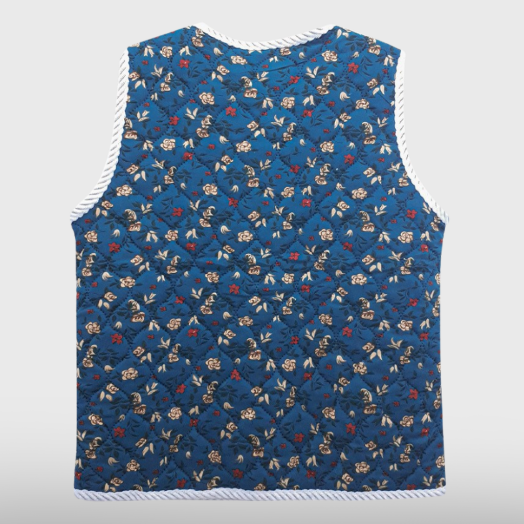 Womens Floral Pocket Kimjang Vest